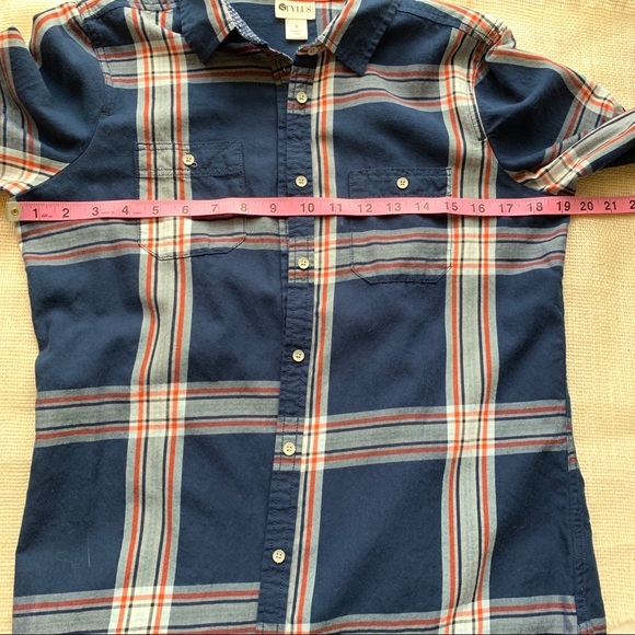 Stylus Cotton Plaid Button Down Casual Shirt - Picture 4 of 8